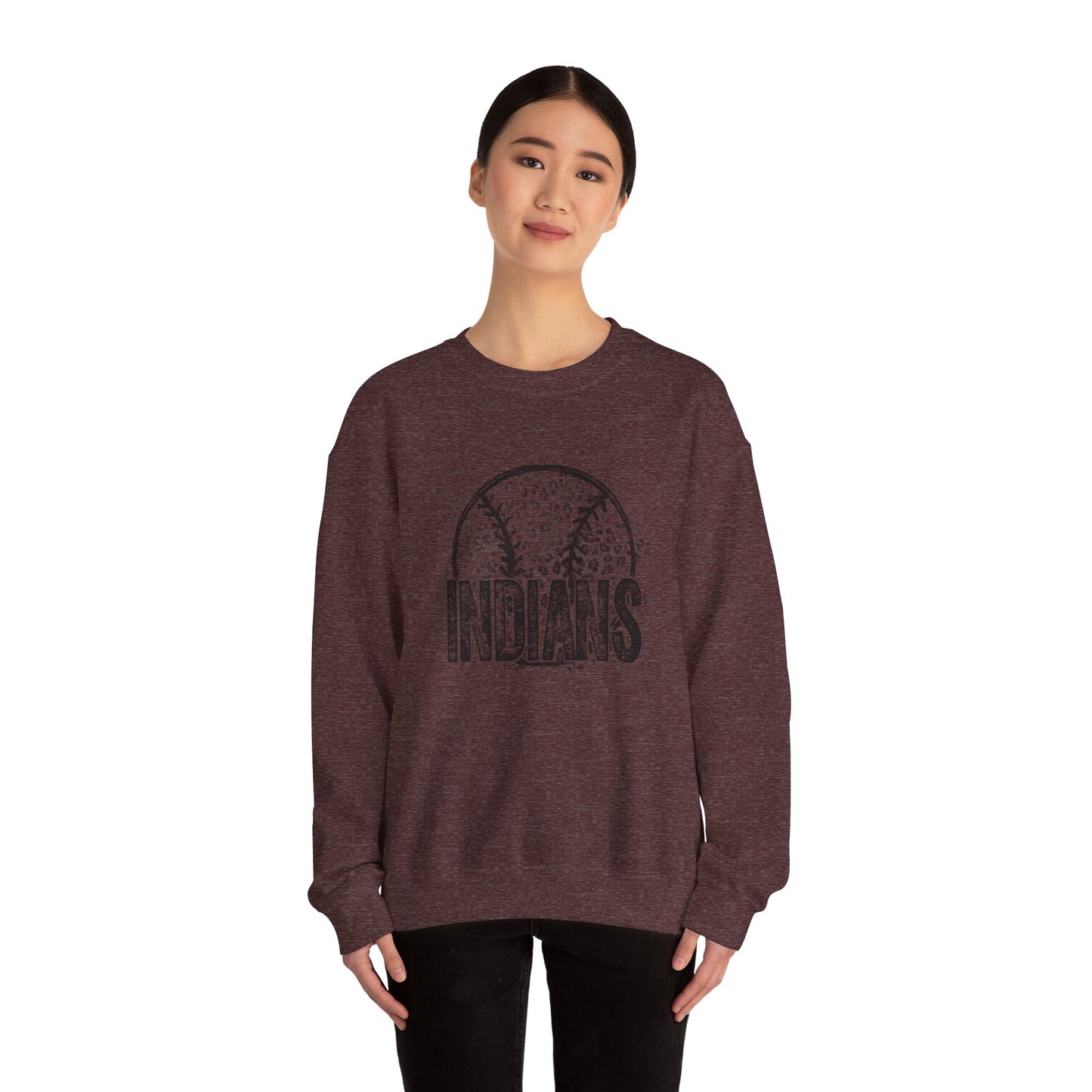 Indians Softball Baseball Unisex Heavy Blend™ Crewneck Sweatshirt