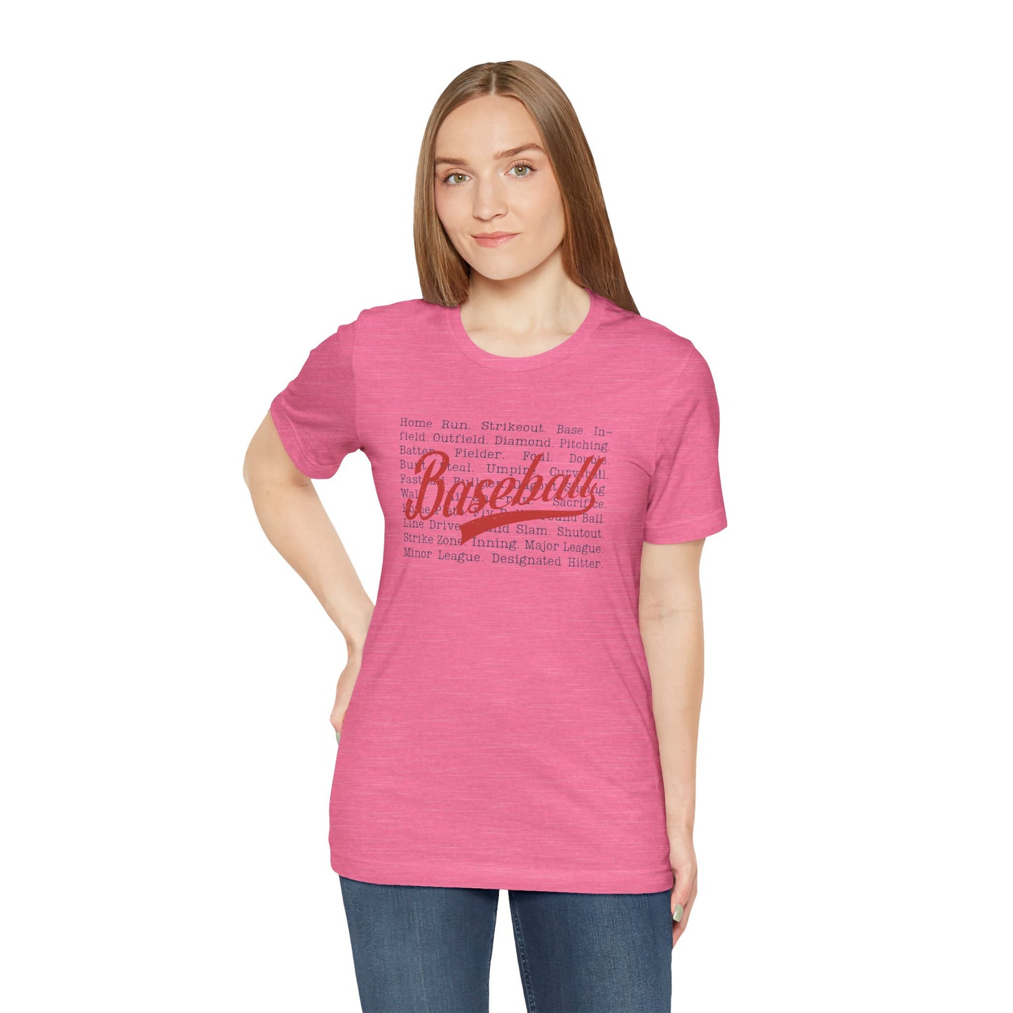 Baseball Words- Adult Unisex Jersey Short Sleeve Tee