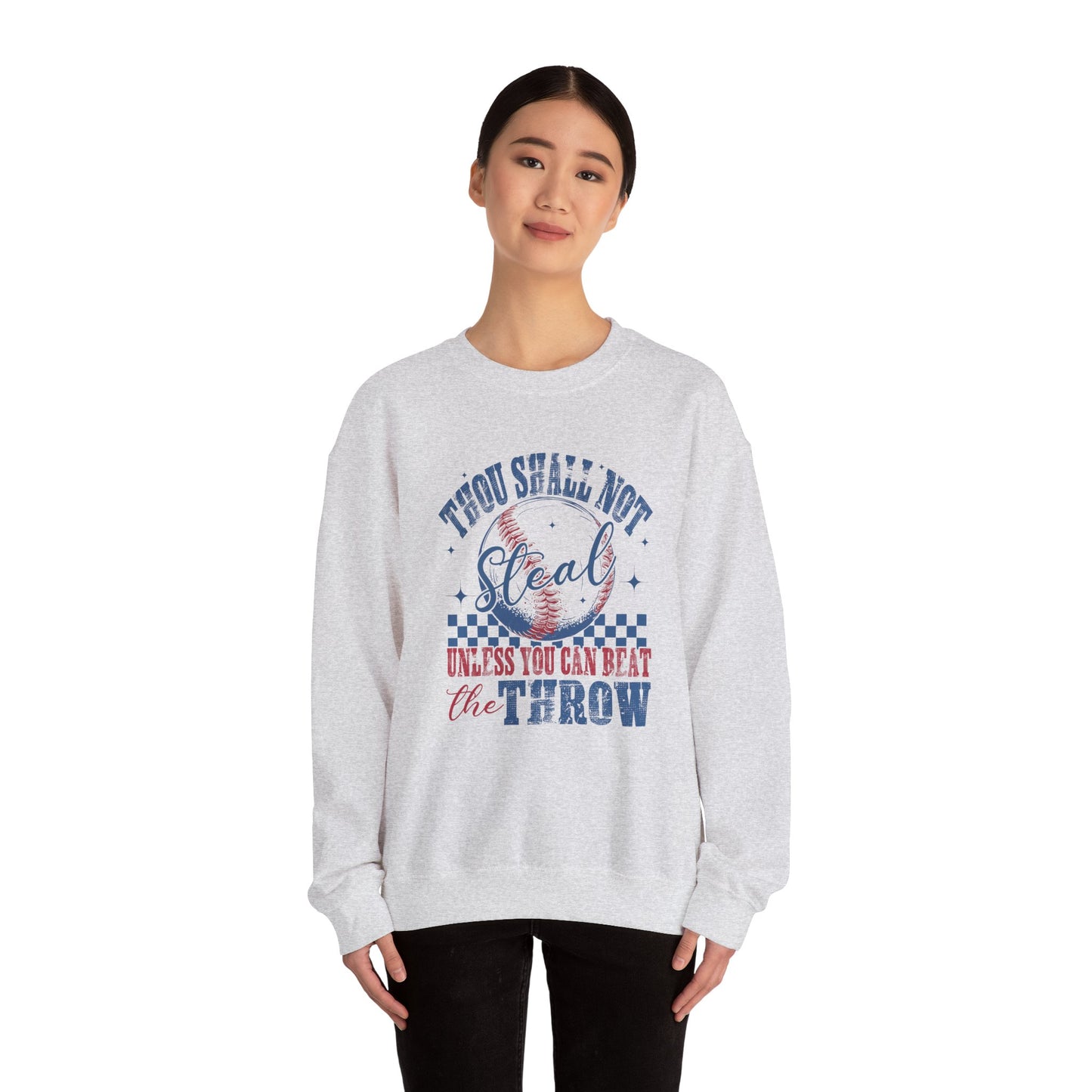 Baseball Sweatshirt- Thou Shall Not Steal Adult Unisex Heavy Blend™ Crewneck Sweatshirt