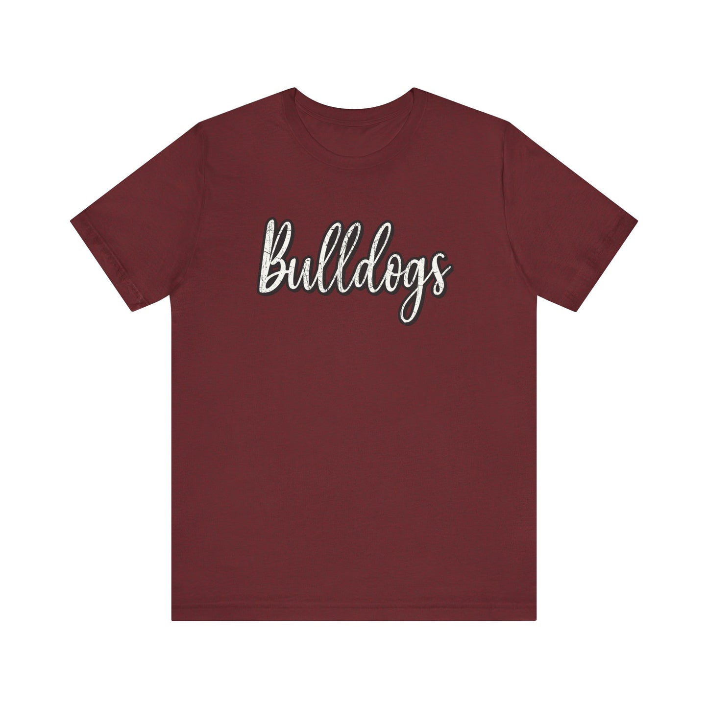 Bulldogs Script- Adult Unisex Jersey Short Sleeve Tee