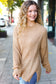 Classy Chic Taupe Mock Neck Chest Pocket Knit Sweater