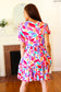 Feel Your Best Multicolor Floral Tiered Front Tie Pocketed Dress