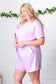 Lavender Brushed Knit Elastic Waist Pocketed Romper