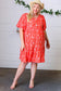 Coral Floral Button Down Midi Dress