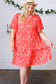 Coral Floral Button Down Midi Dress