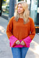 Fuchsia & Rust Color Block Hacci Top