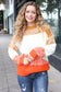 Adorable You Camel & Orange Color Block Sweater