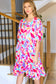 Feel Your Best Multicolor Floral Tiered Front Tie Pocketed Dress