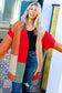 Rust & Taupe Color Block Open Knit Cardigan