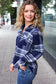 Casual Chic Blue Plaid Button Down Long Sleeve Top