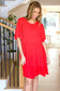 Feeling Bold Red Woven Panel Tiered Fluter Sleeve Dress