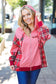 Adorable in Marsala Plaid Color Block Zipper French Terry Hoodie