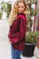 Holiday Vibes Burgundy Frill Detail Tie Neck Satin Top