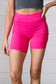 Fushcia Brushed Wide Waistband Yoga/Biker Shorts