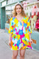 Bright Thoughts Yellow Floral Print V Neck Babydoll Dress