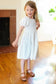 Kids Enchanting Ivory Smocked Bubble Sleeve Tiered Dress