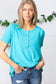 Sky Blue Dolphin Hem Shell Button Down Top