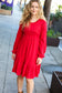 Lady In Red Hacci Fit & Flare Ruffle Dress