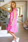 Remember Me Pink Zebra Print Tiered Ruffle Sleeve Woven Dress