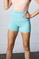 Ice Blue Washed Seamless High Waisted Eyelet Shorts