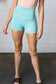 Ice Blue Washed Seamless High Waisted Eyelet Shorts