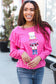 Holiday Hot Pink Sequin Nutcracker Ruffle Hacci Sweater