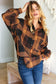 Rock'n Plaid Camel & Charcoal Button Down Oversized Shirt