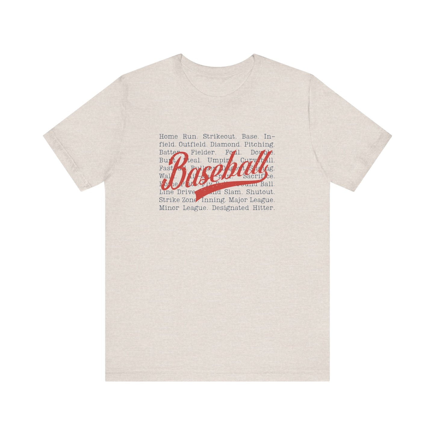 Baseball Words- Adult Unisex Jersey Short Sleeve Tee