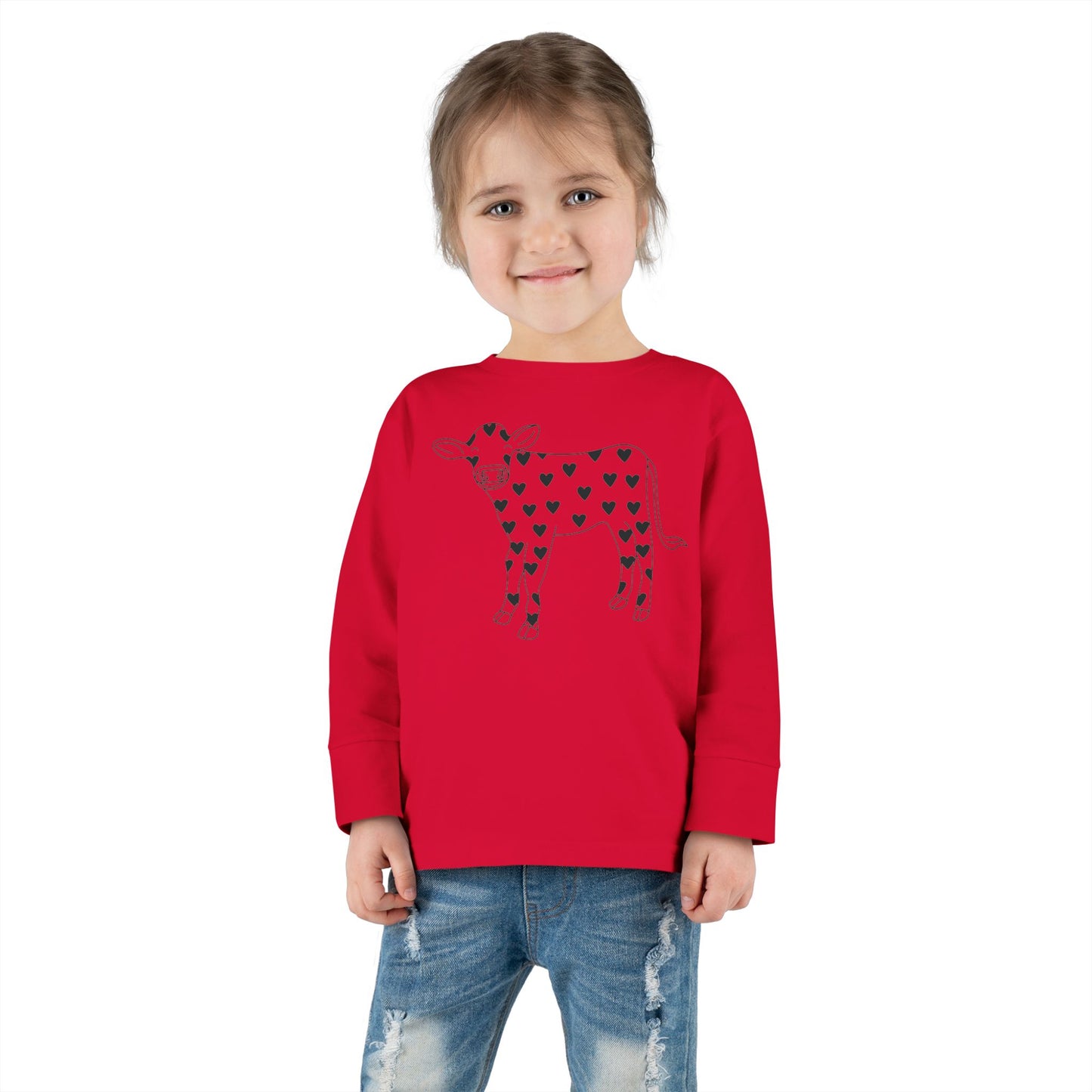 Valentine Cow - Toddler Long Sleeve Tee