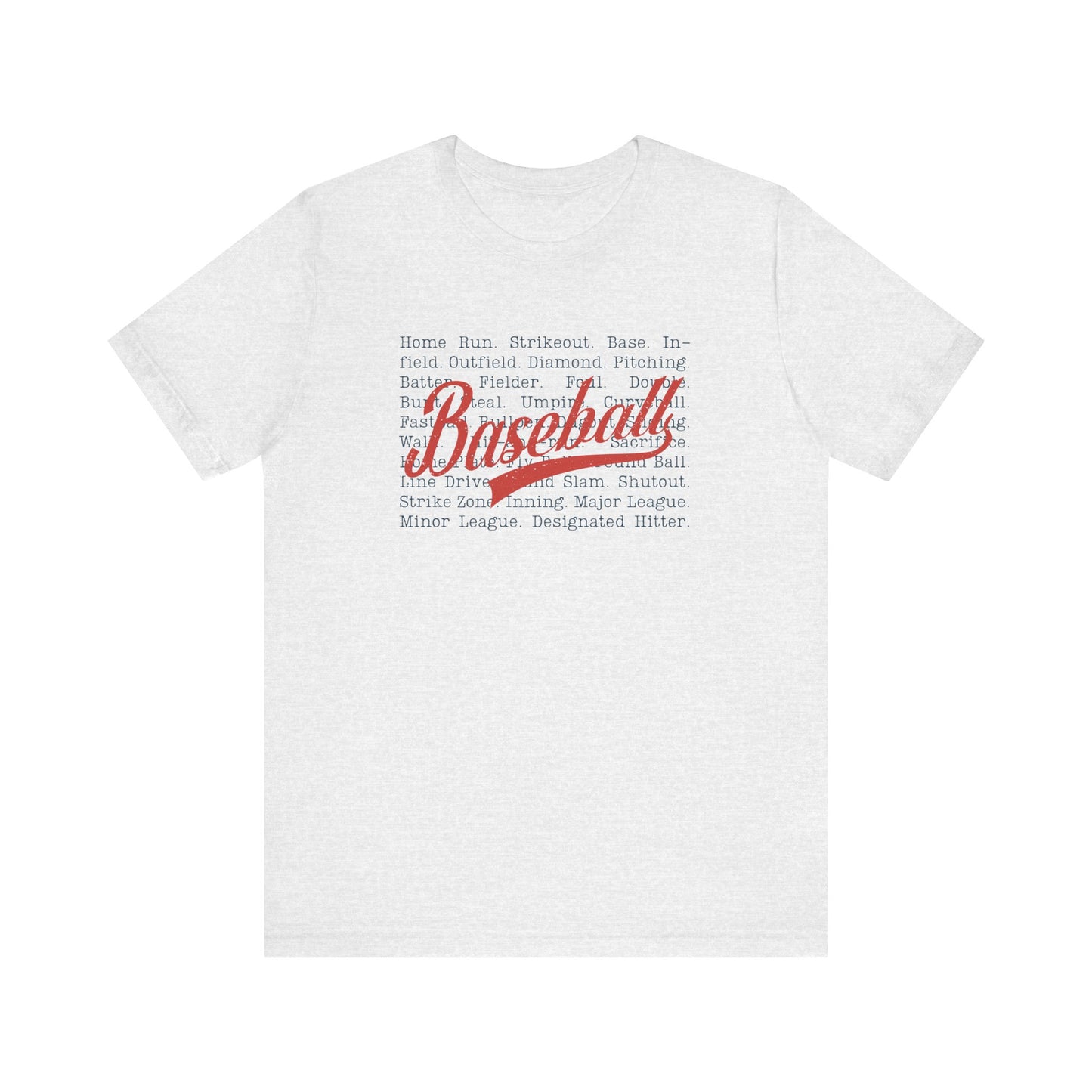 Baseball Words- Adult Unisex Jersey Short Sleeve Tee