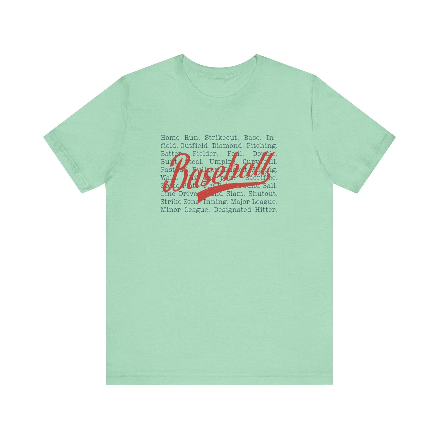Baseball Words- Adult Unisex Jersey Short Sleeve Tee