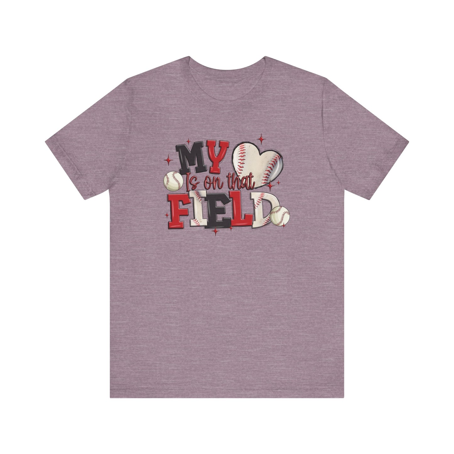 Baseball My Heart Is on That Field- Adult Unisex Jersey Short Sleeve Tee