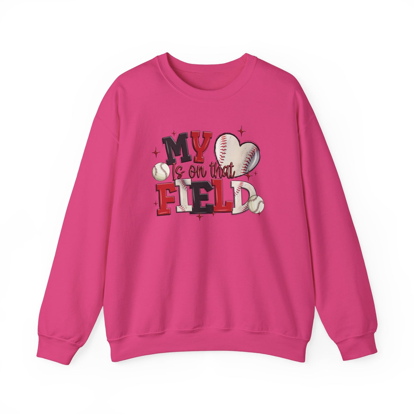 Baseball My Heart Is on That Field- Unisex Heavy Blend™ Crewneck Sweatshirt