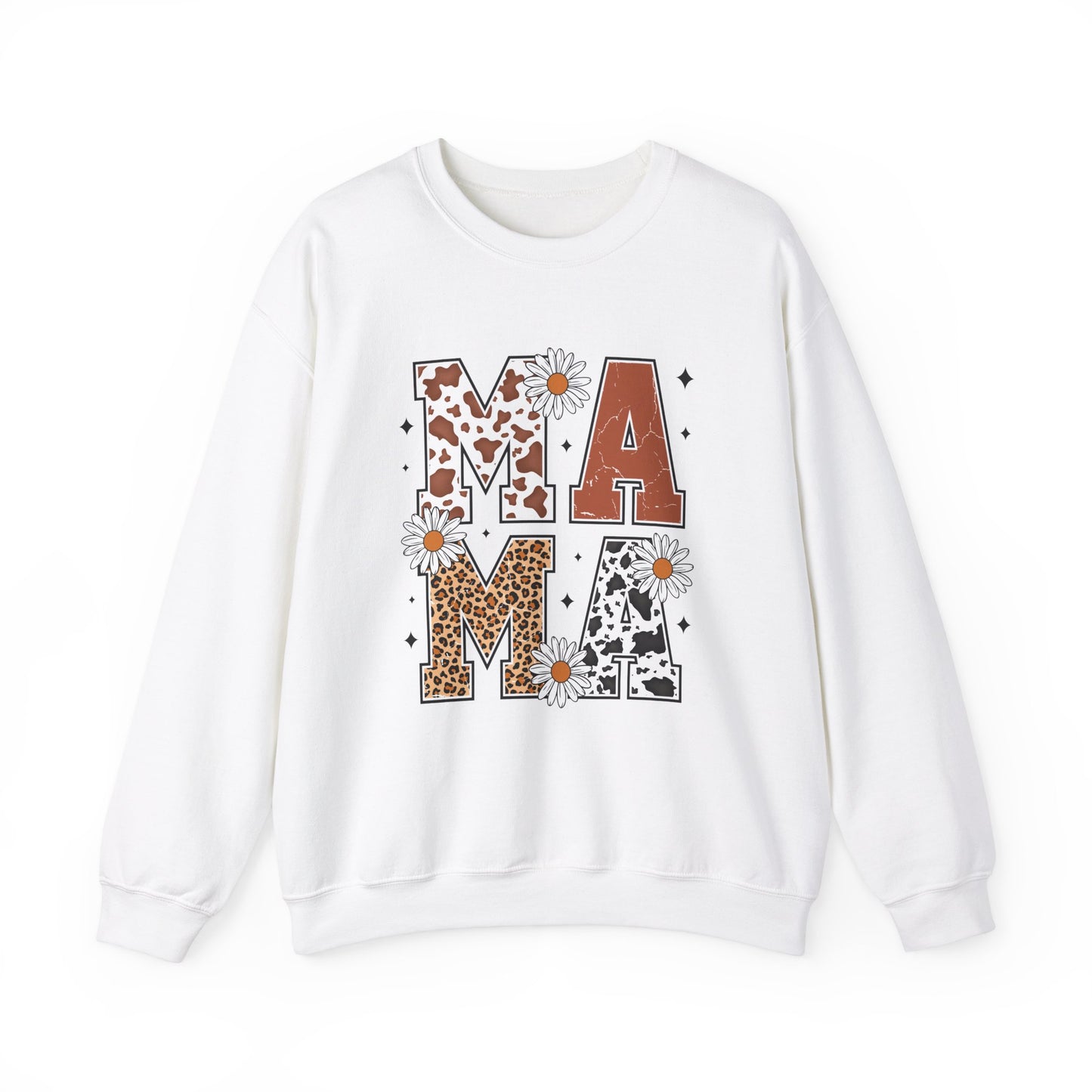 Cow Print Mama - Unisex Heavy Blend™ Crewneck Sweatshirt