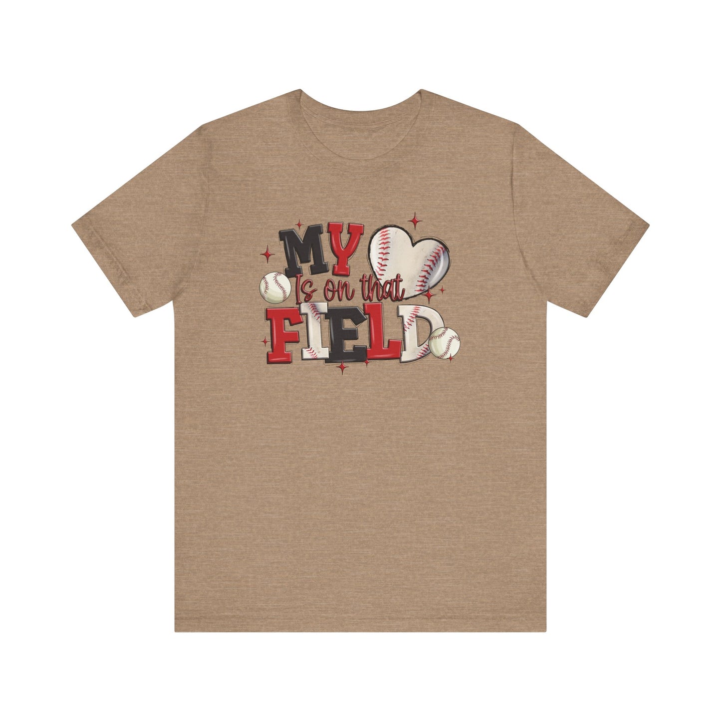 Baseball My Heart Is on That Field- Adult Unisex Jersey Short Sleeve Tee