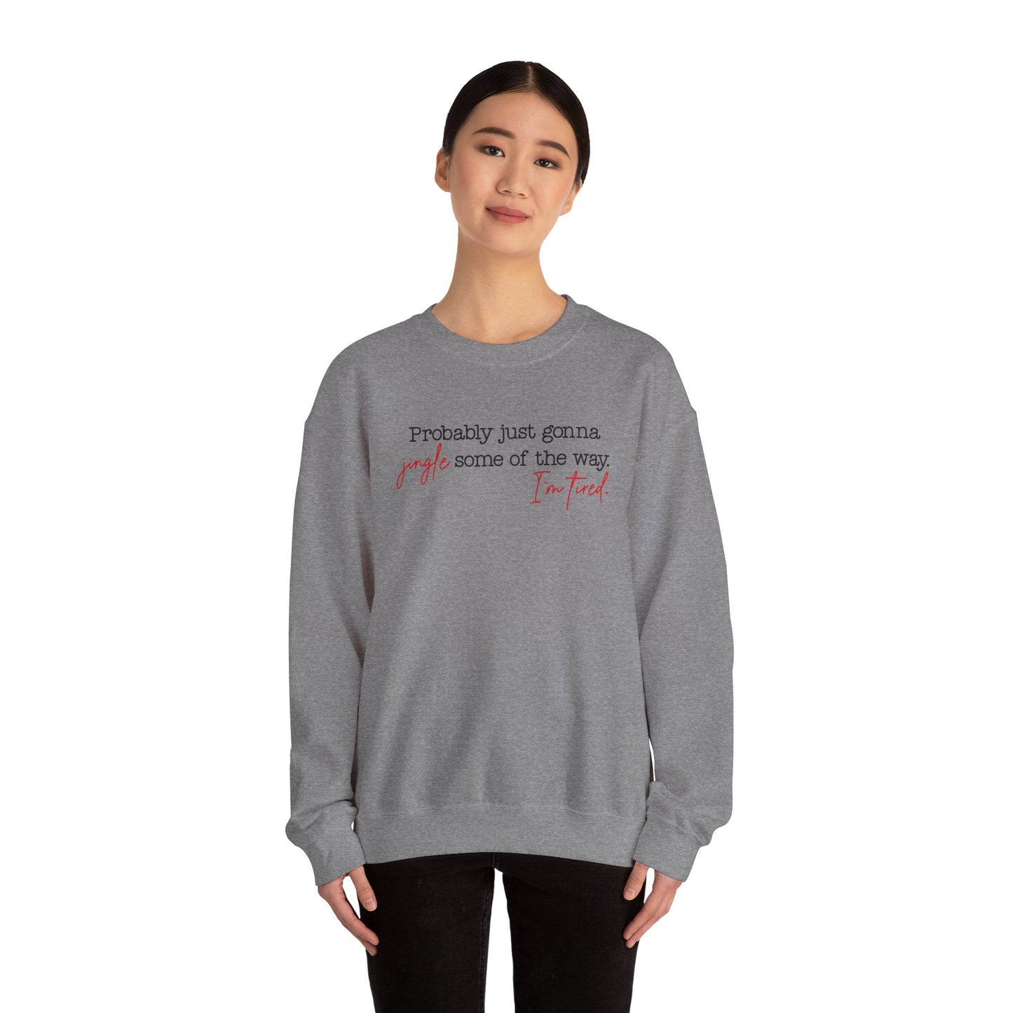 Jingle some of the Way Crewneck Sweatshirt - Black and Red Ink
