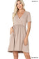 Brushed DTY Buttery Soft Fabric Surplice Dress