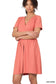 Brushed DTY Buttery Soft Fabric Surplice Dress