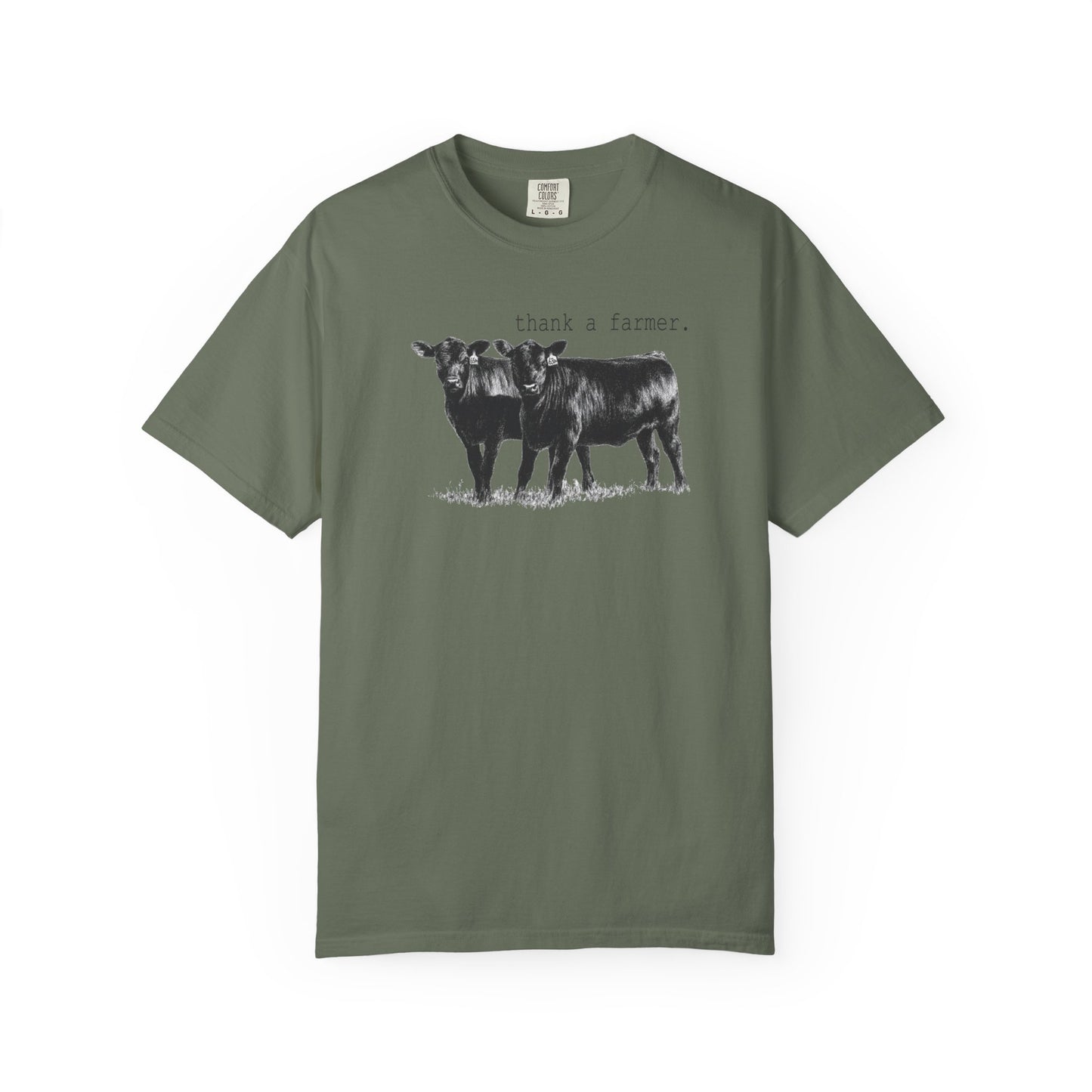 Thank a Farmer Shirt – Cow Graphic Tee – Comfort Colors Farm Shirt – Country Life Tee – Support Farmers Shirt