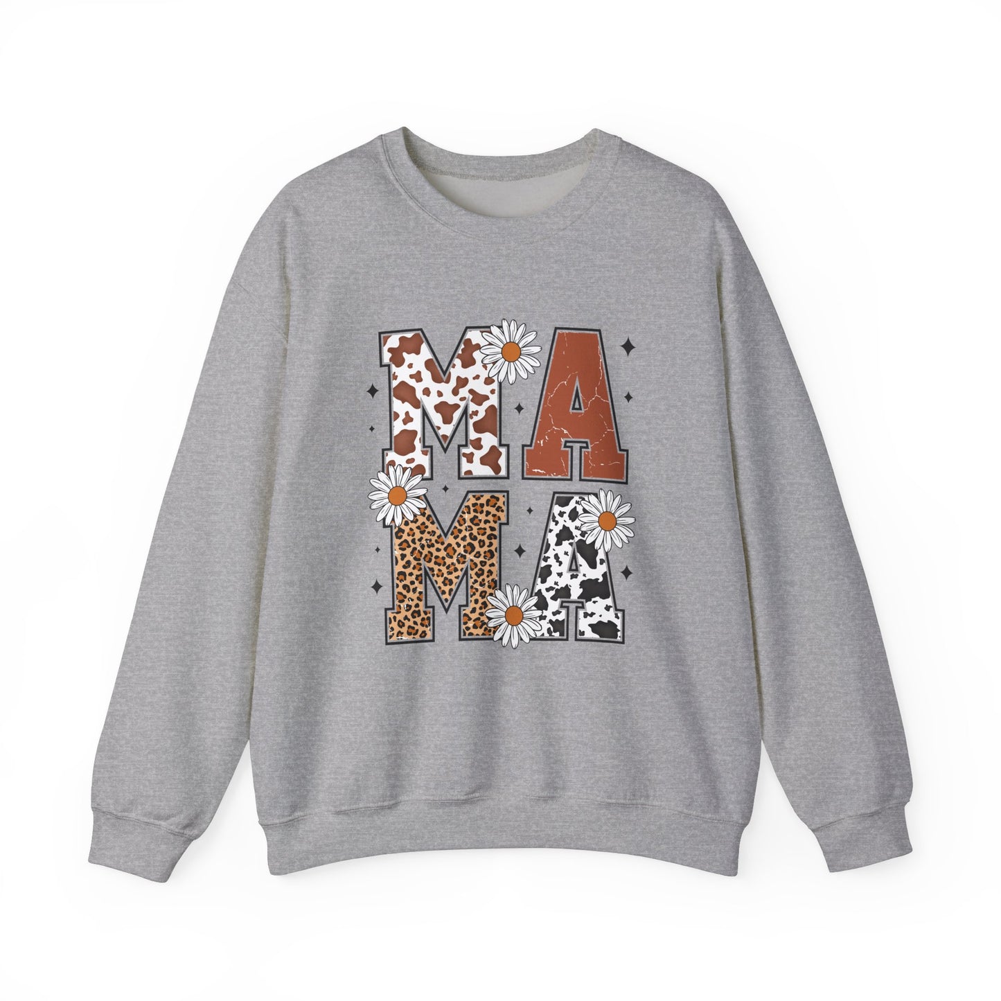 Cow Print Mama - Unisex Heavy Blend™ Crewneck Sweatshirt