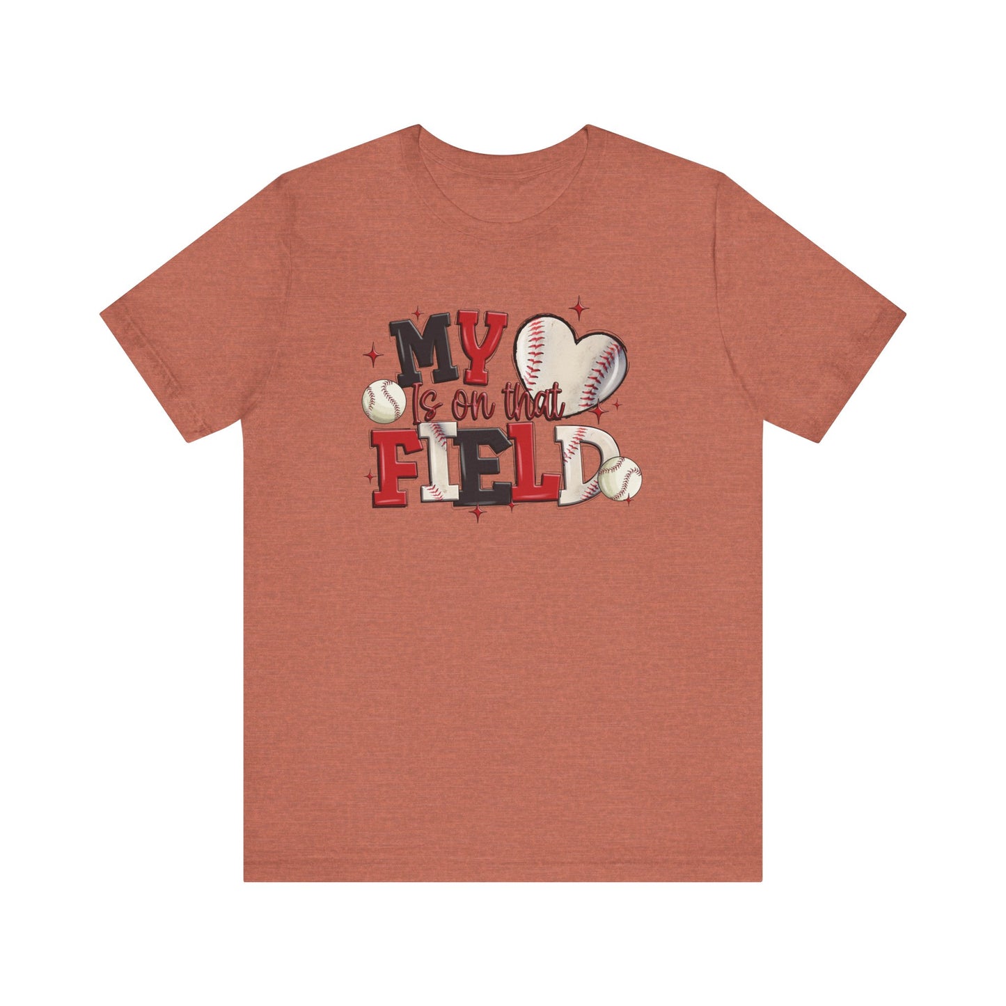 Baseball My Heart Is on That Field- Adult Unisex Jersey Short Sleeve Tee