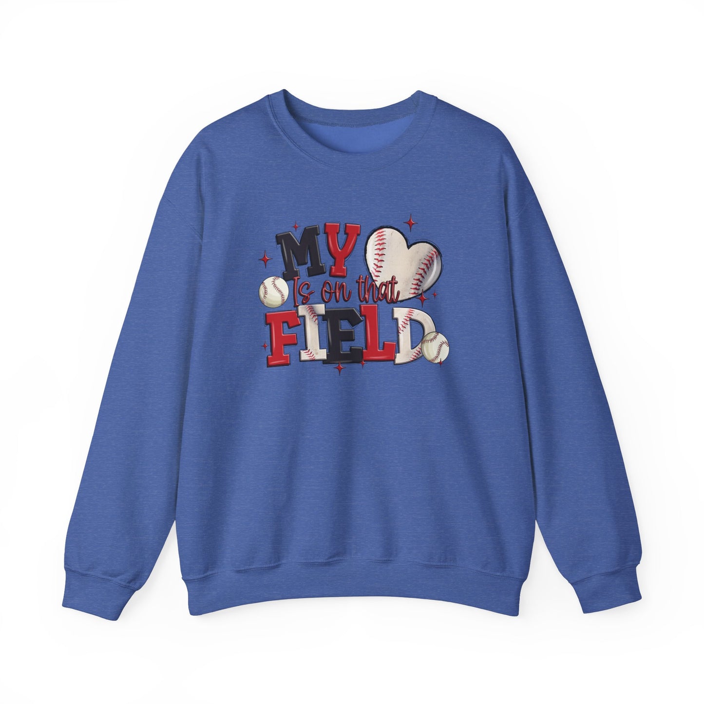 Baseball My Heart Is on That Field- Unisex Heavy Blend™ Crewneck Sweatshirt