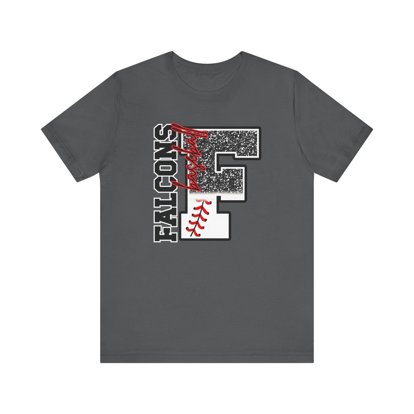 Falcons Baseball FAUX glitter- Adult Unisex Jersey Short Sleeve Tee