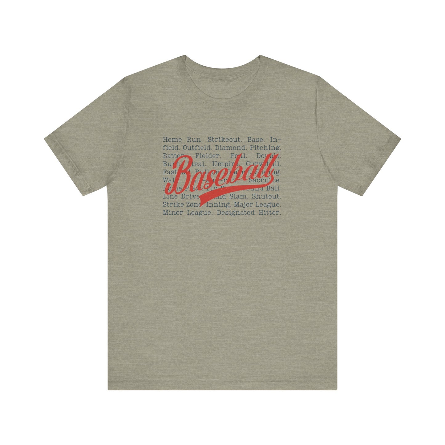 Baseball Words- Adult Unisex Jersey Short Sleeve Tee