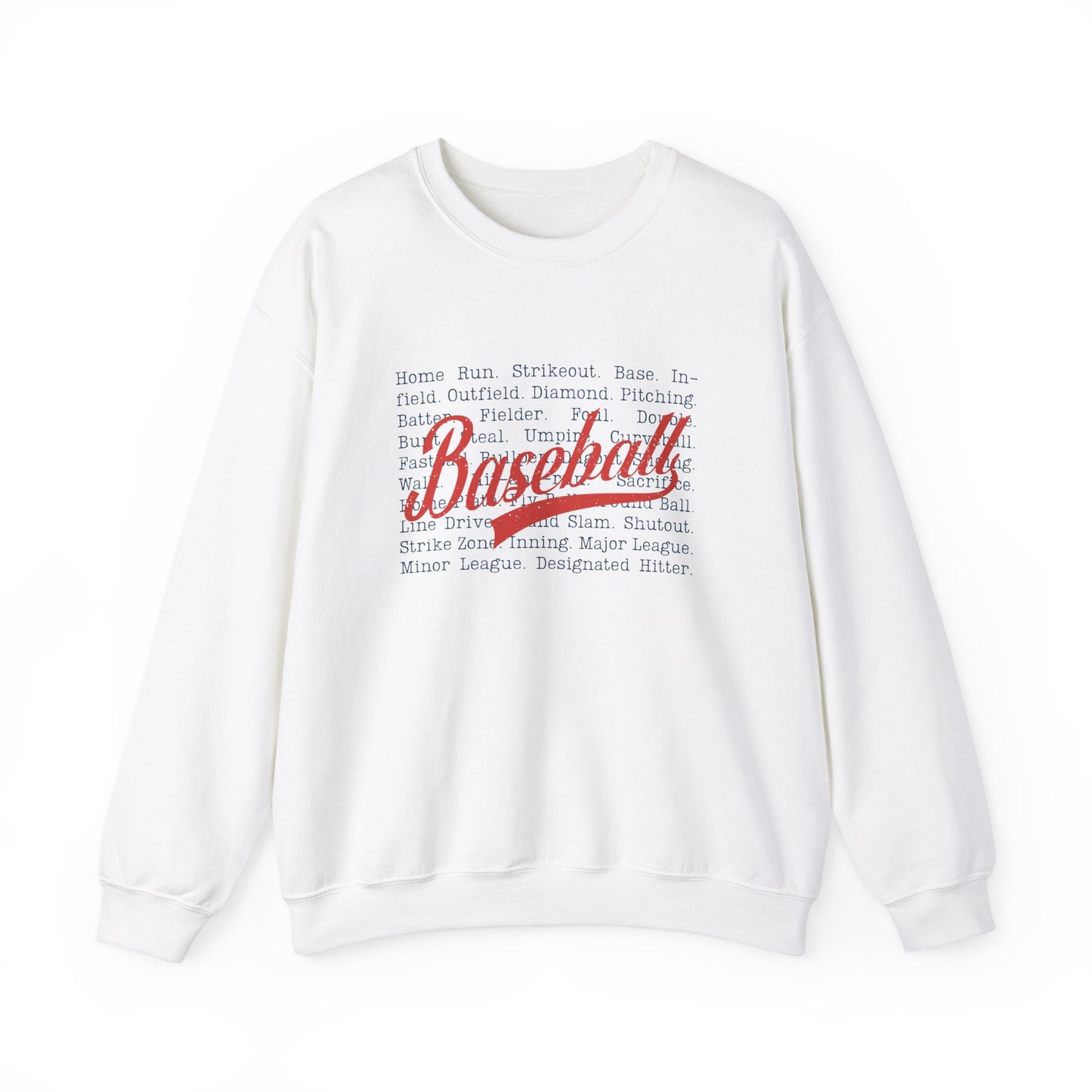 Baseball Words- Adult Unisex Heavy Blend™ Crewneck Sweatshirt