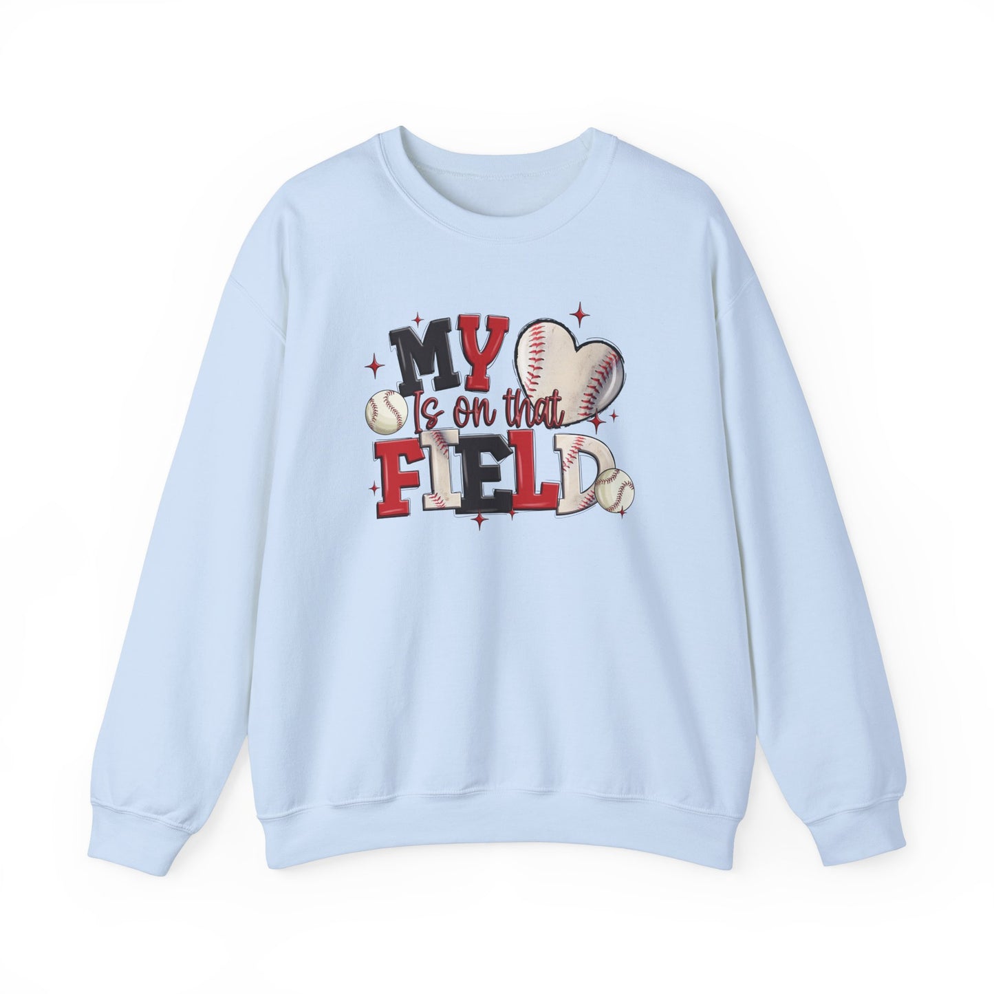 Baseball My Heart Is on That Field- Unisex Heavy Blend™ Crewneck Sweatshirt