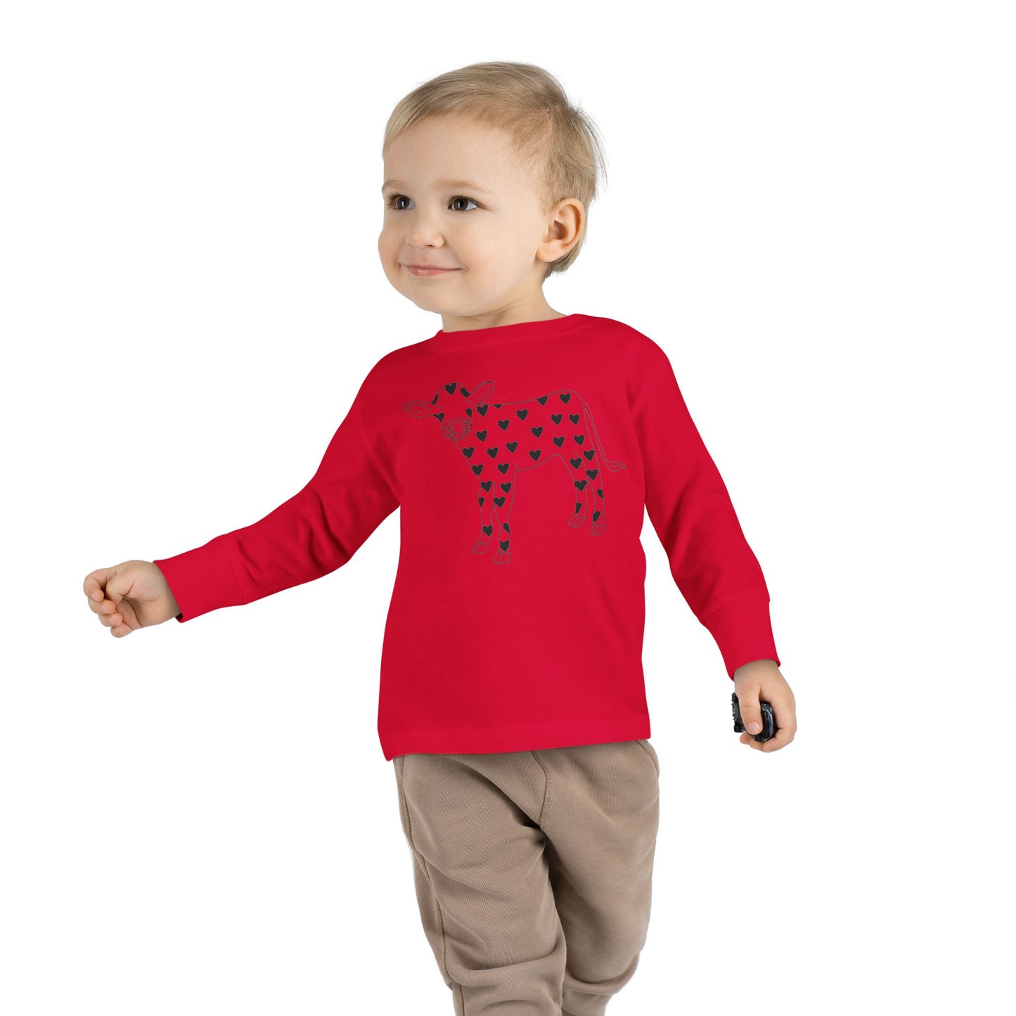 Valentine Cow - Toddler Long Sleeve Tee