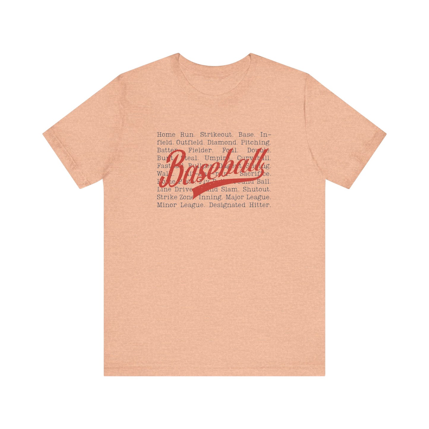 Baseball Words- Adult Unisex Jersey Short Sleeve Tee