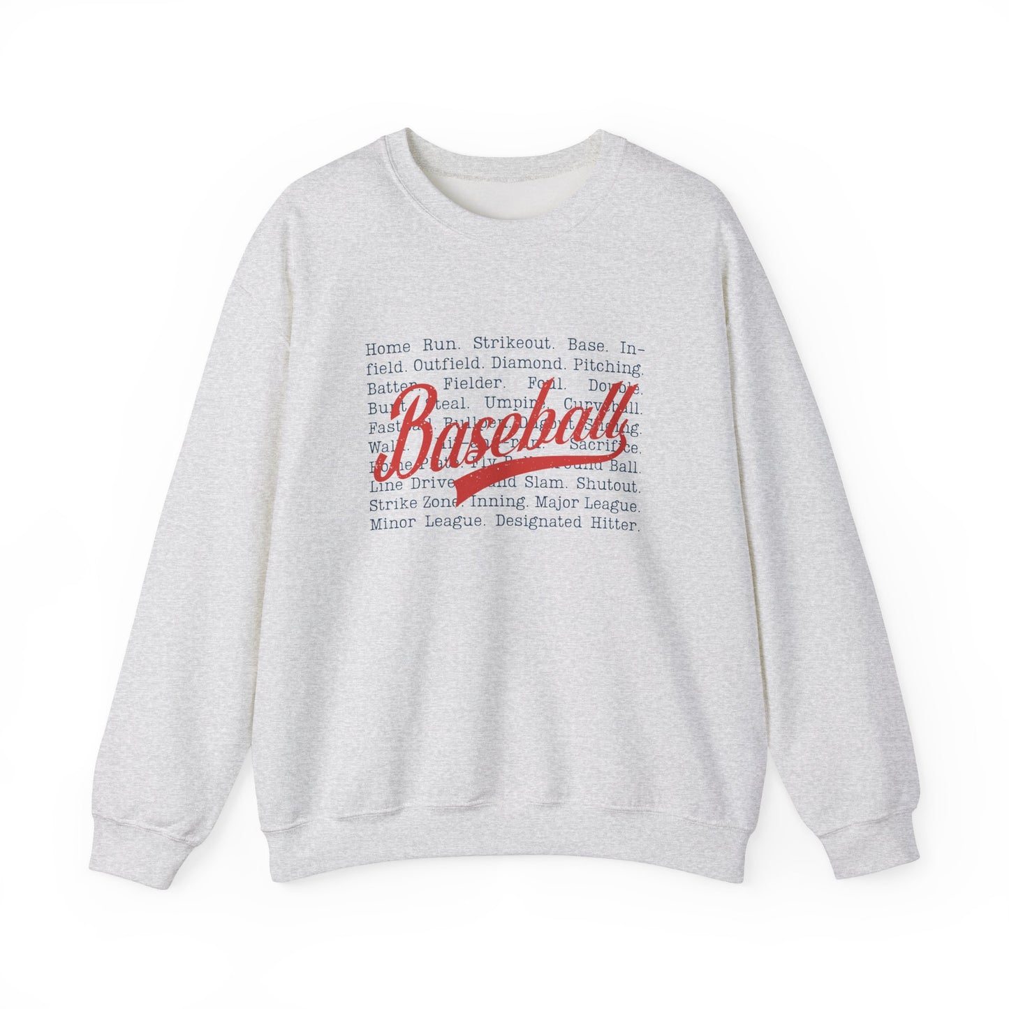Baseball Words- Adult Unisex Heavy Blend™ Crewneck Sweatshirt