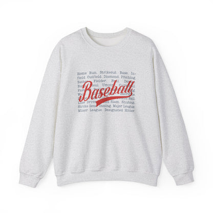 Baseball Words- Adult Unisex Heavy Blend™ Crewneck Sweatshirt